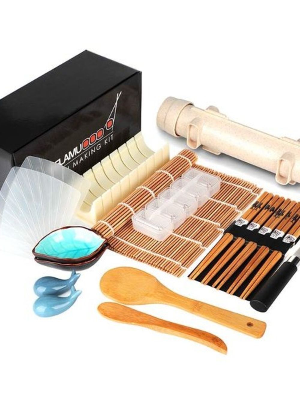 Delamu Sushi Making Kit, 20 in 1 Bazooka Roller Kit with Chef’s Knife Used Once